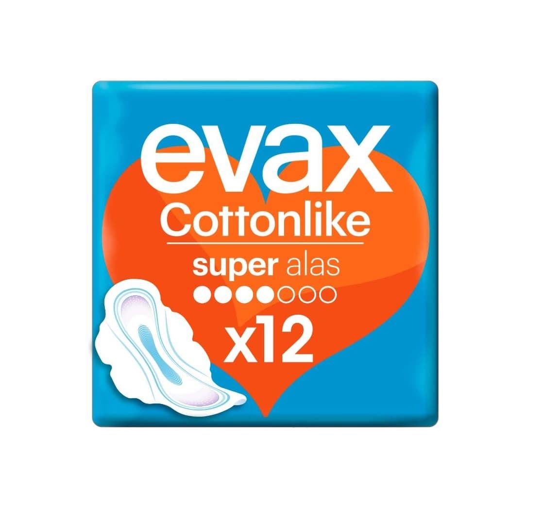 COMPRESAS EVAX COTTONLIKE SUPER ALAS 12U - Imagen 1