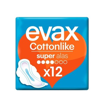 COMPRESAS EVAX COTTONLIKE SUPER ALAS 12U - Imagen 1