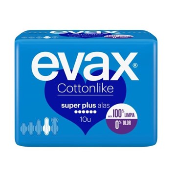 COMPRESAS EVAX COTTONLIKE SUPER PLUS ALAS 10U - Imagen 1