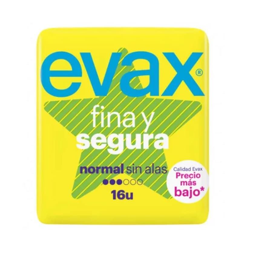 COMPRESAS EVAX FINA Y SEGURA NORMAL SIN ALAS 16U - Imagen 1