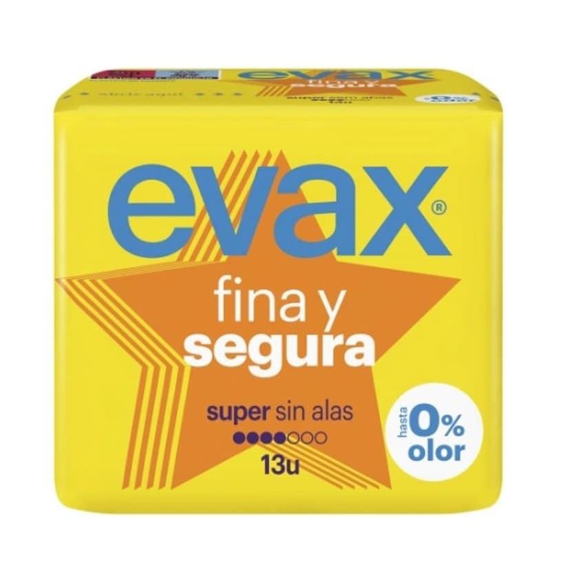 COMPRESAS EVAX FINA Y SEGURA SUPER SIN ALAS 13U - Imagen 1