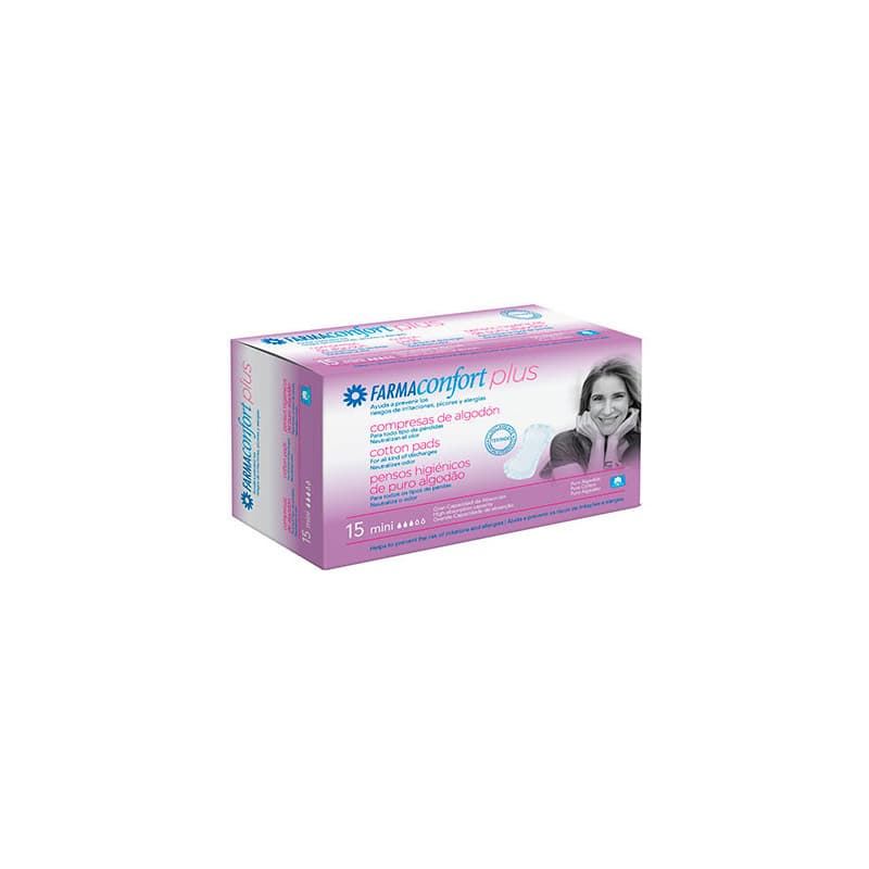 COMPRESAS PLUS MINI SIN ALAS 15U FARMACONFORT - Imagen 1