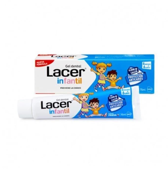 GEL DENTAL INFANTIL SABOR FRESA LACER - Imagen 1