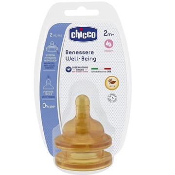 TETINA DE LÁTEX ANTICÓLICOS CON FLUJO MEDIO PARA BEBÉ DE +2M 2U - Imagen 1