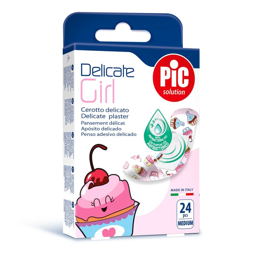 TIRITAS PIC DELICATE ANTIBACTERIANO KIDS GIRL 24UD - Imagen 1